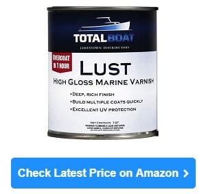 TotalBoat- Lust Marine Varnish, High Gloss and Matte Finish for Wood,  Boats, Outdoor Furniture (High Gloss, Gallon) High Gloss Gallon 