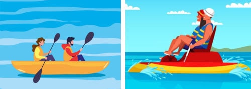 Shape-of-paddle-vs-pedal-boat